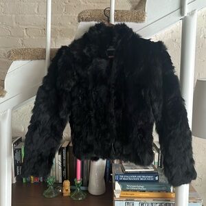Black angora fur jacket